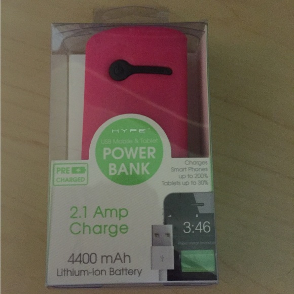 Hype Other - Hype Pink Portable Charger 4400 mAh